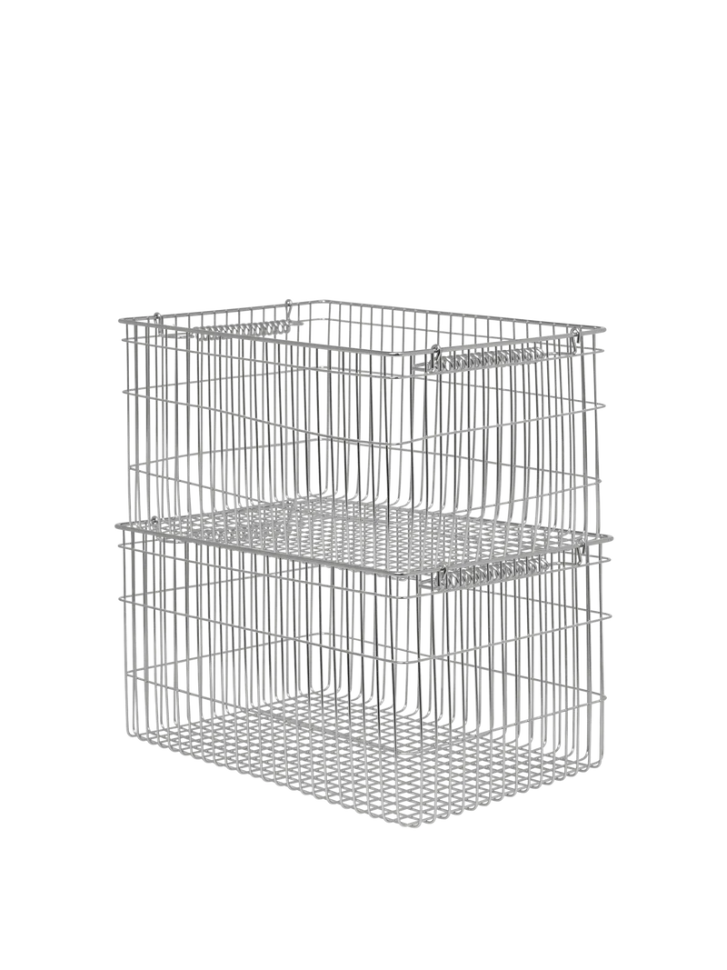 Cala Stackable Baskets - Set of 2 - Stainless Steel