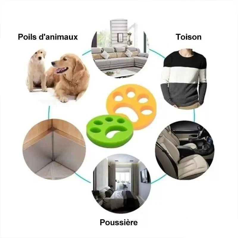 Attrape-poils en silicone pour machine à laver