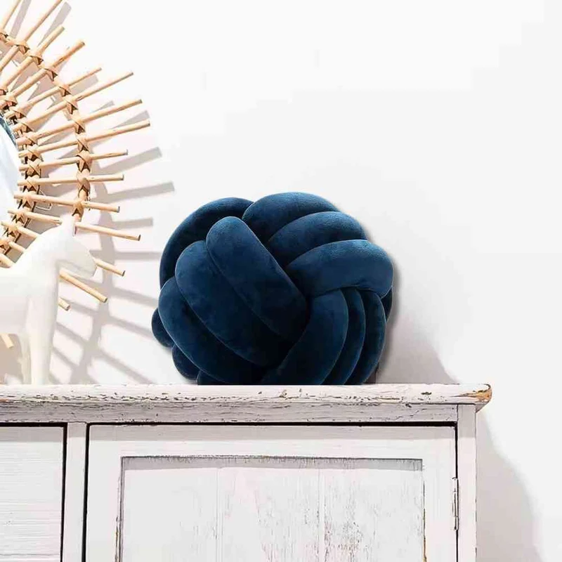 Coussin Noeud Bleu Nuit