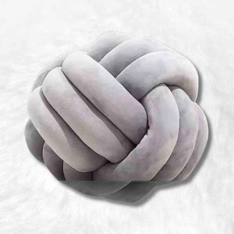 Coussin Noeud Gris