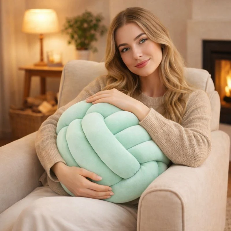 Coussin Noeud Vert pastel