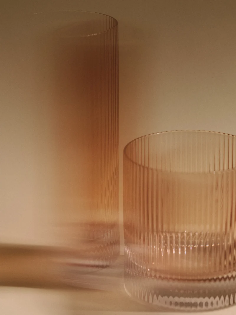 Ripple Highball Glasses - Set of 2 - Blush