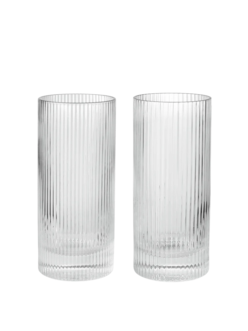 Ripple Highball Glasses - Set of 2 - Clear