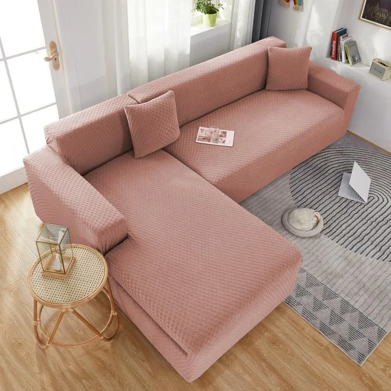 Housse de Canapé d'Angle Microfibre Rose