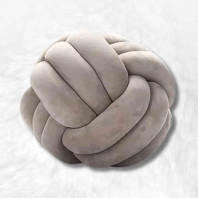 Coussin Noeud Taupe