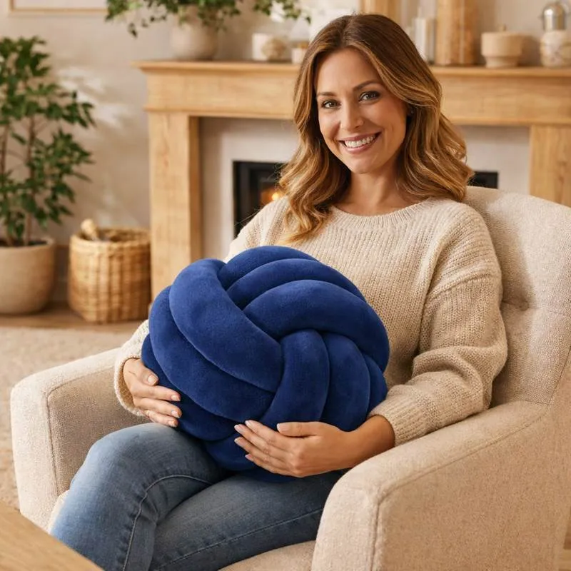 Coussin Noeud Bleu