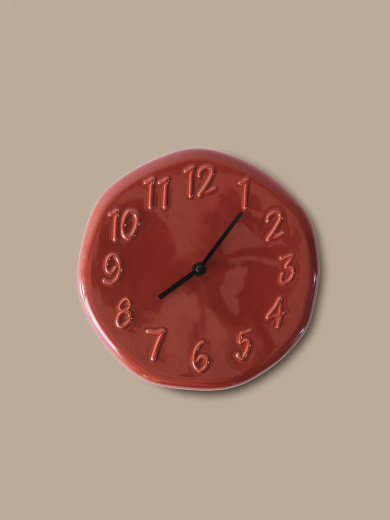Loopi Wall Clock - Baked Clay