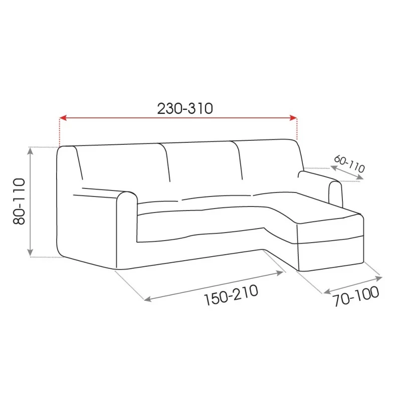 Housse Super Extensible Canapé d'Angle Mila
