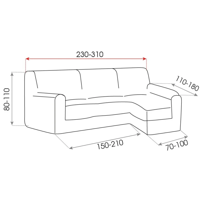 Housse Super Extensible Canapé d'Angle Mila