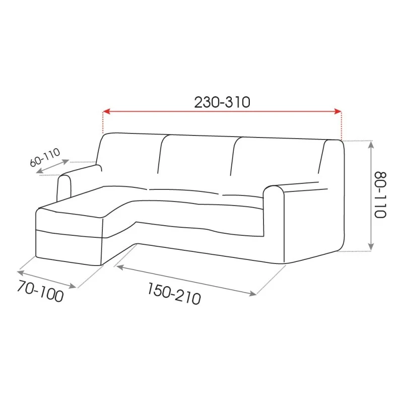 Housse Super Extensible Canapé d'Angle Mila
