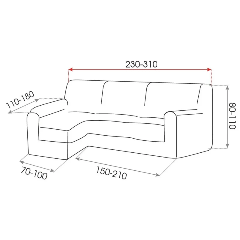 Housse Super Extensible Canapé d'Angle Mila