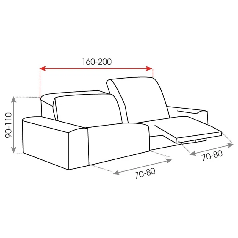 Housse Super Extensible de Canapé de Relaxation 3 places 2 Feet Mila