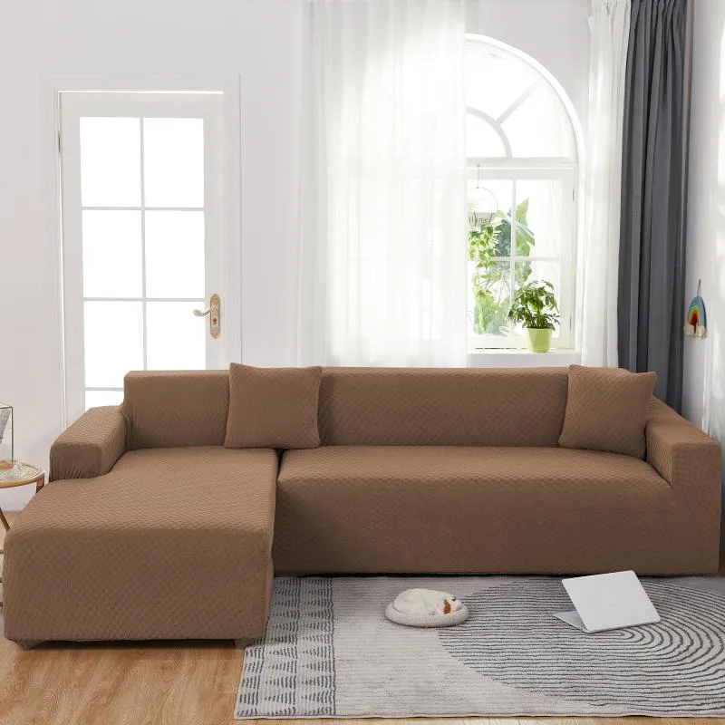 Housse de Canapé d'Angle Microfibre Marron