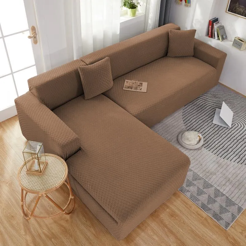 Housse de Canapé d'Angle Microfibre Marron