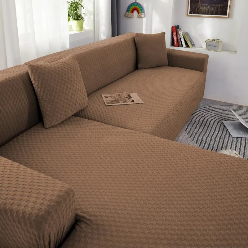 Housse de Canapé d'Angle Microfibre Marron