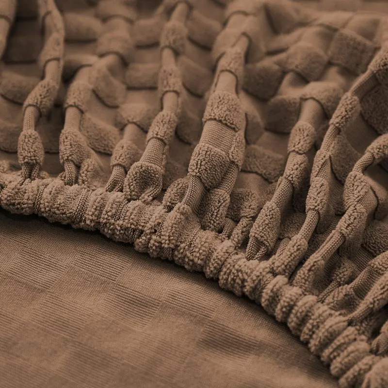 Housse de Canapé d'Angle Microfibre Marron