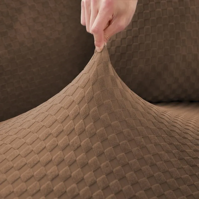 Housse de Canapé d'Angle Microfibre Marron