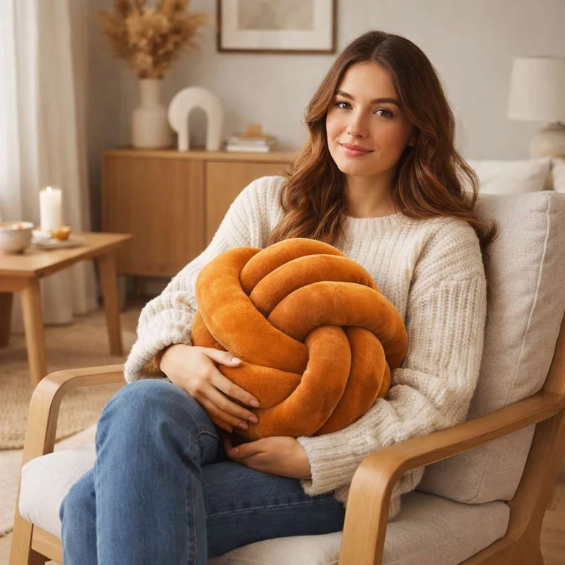Coussin Noeud Orange