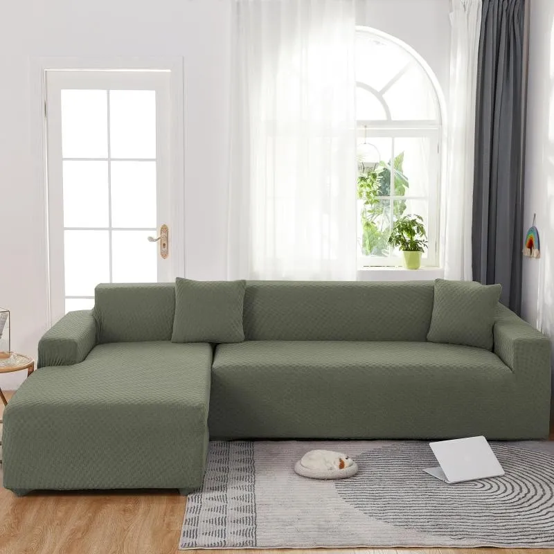 Housse de Canapé d'Angle Microfibre Kaki