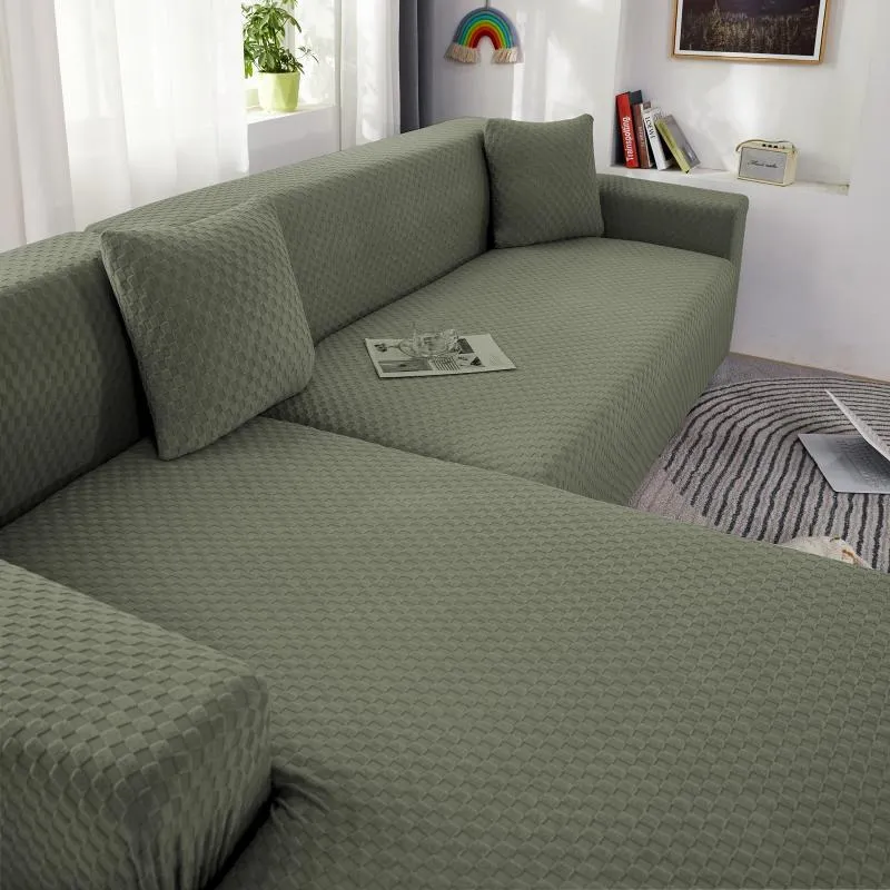 Housse de Canapé d'Angle Microfibre Kaki