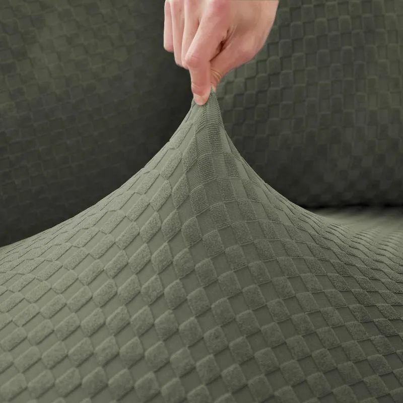 Housse de Canapé d'Angle Microfibre Kaki