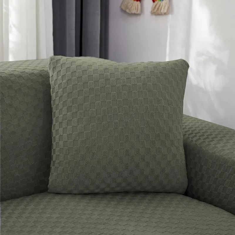 Housse de Canapé d'Angle Microfibre Kaki