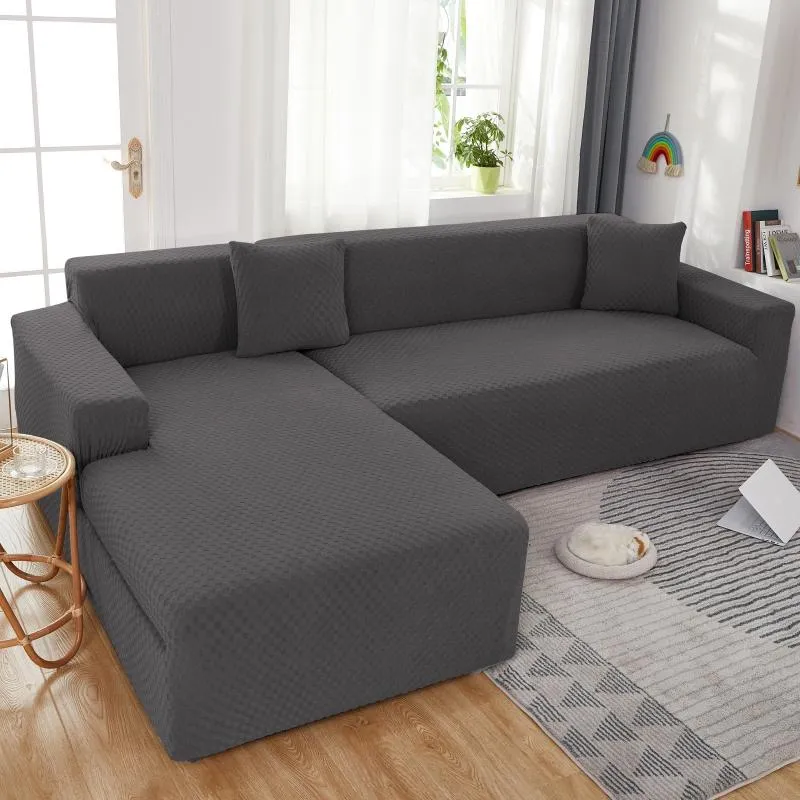Housse de Canapé d'Angle Microfibre Gris Anthracite