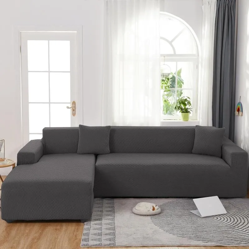 Housse de Canapé d'Angle Microfibre Gris Anthracite