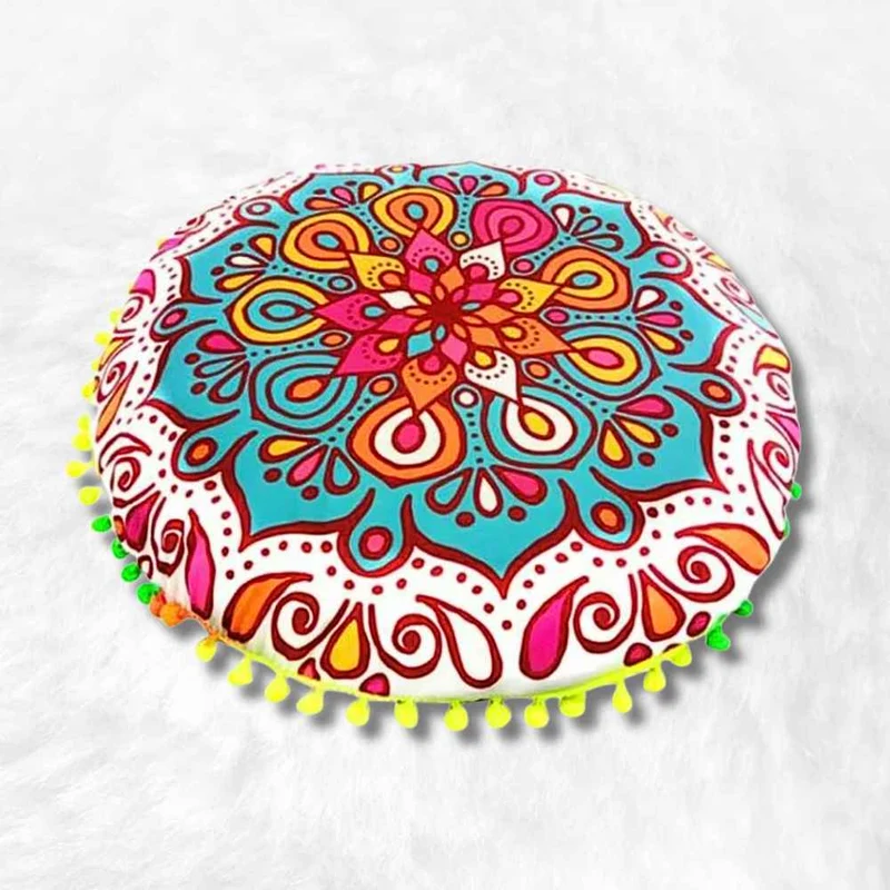 Coussin de Méditation style Tibétain multicolore