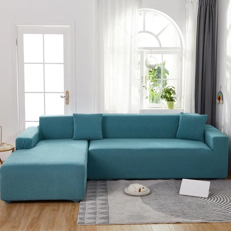 Housse de Canapé d'Angle Microfibre Bleu canard