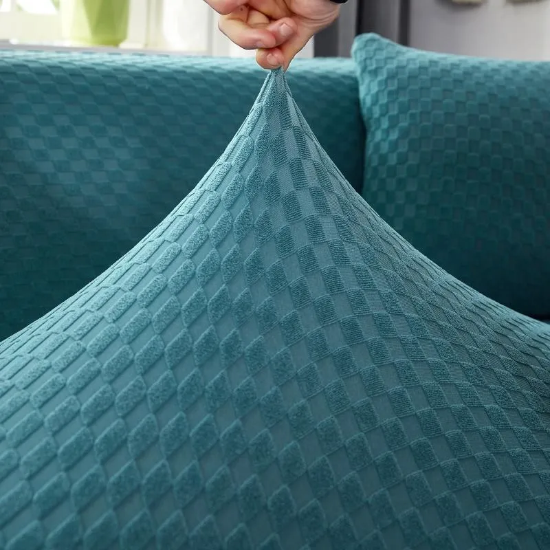 Housse de Canapé d'Angle Microfibre Bleu canard