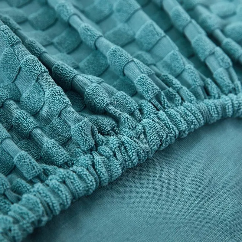 Housse de Canapé d'Angle Microfibre Bleu canard