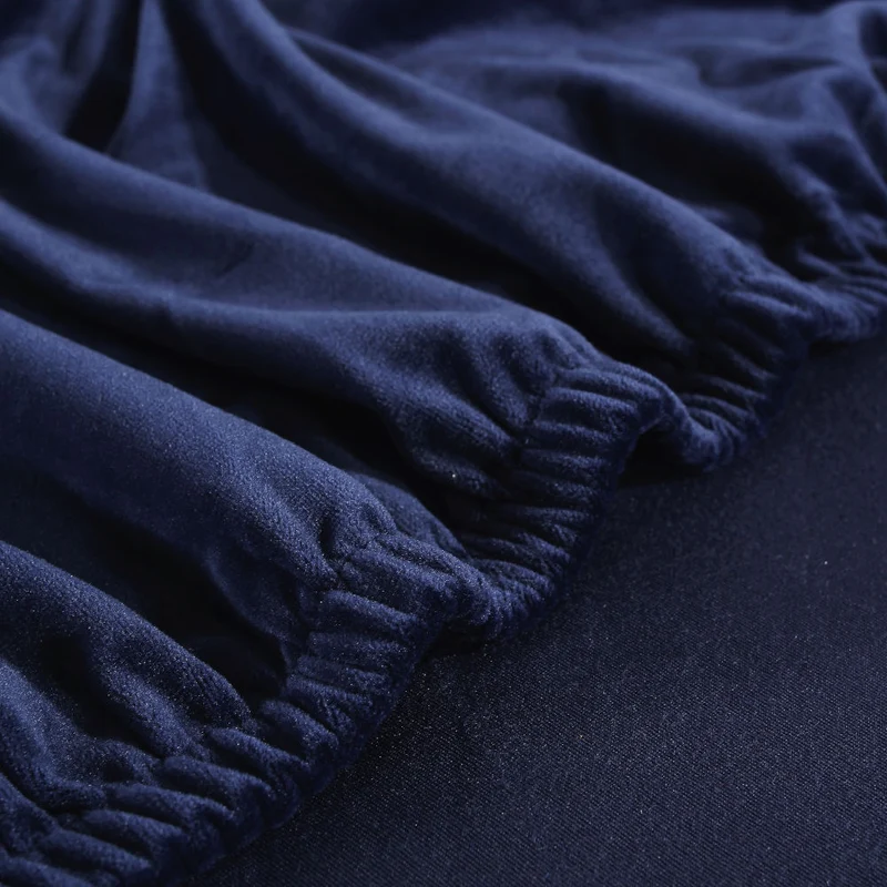 Housse de Canapé d'Angle Velours Bleu marine
