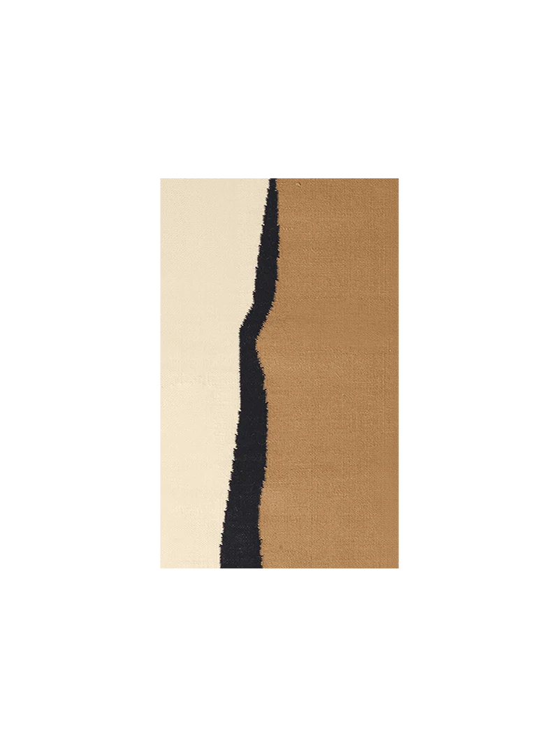 Rug Sample - Soil Kelim - Dark Sand/Off-white