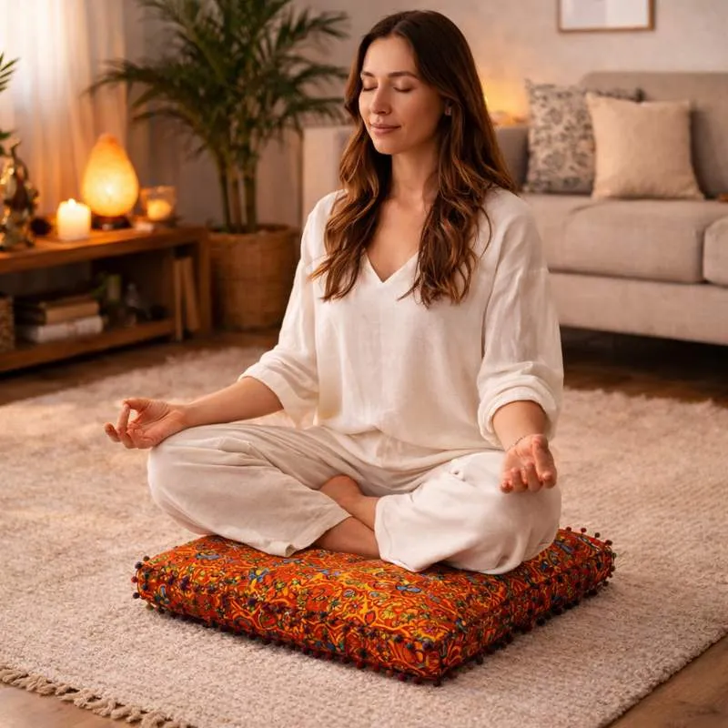 Coussin Yoga Carré Orange