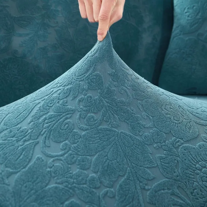 Housse de Canapé d'Angle Fleur Bleu canard