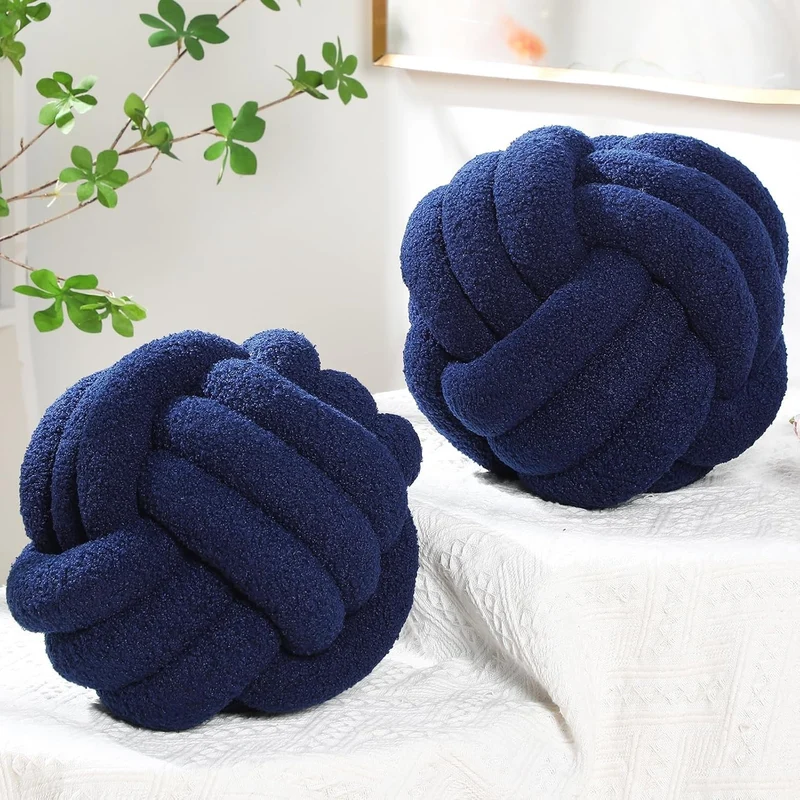Coussin boule bleu