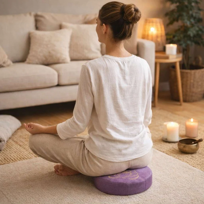 Coussin de Méditation Bouddhiste violet