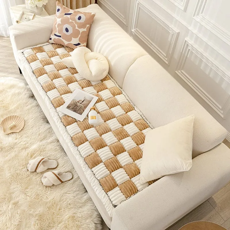 Tapis douillet à carreaux pour chiens et chats