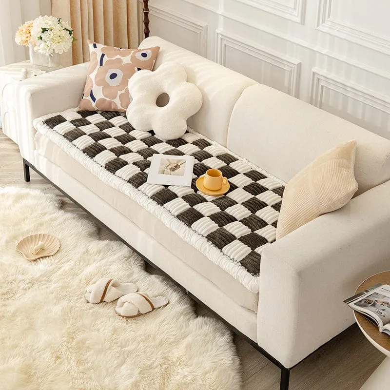 Tapis douillet à carreaux pour chiens et chats