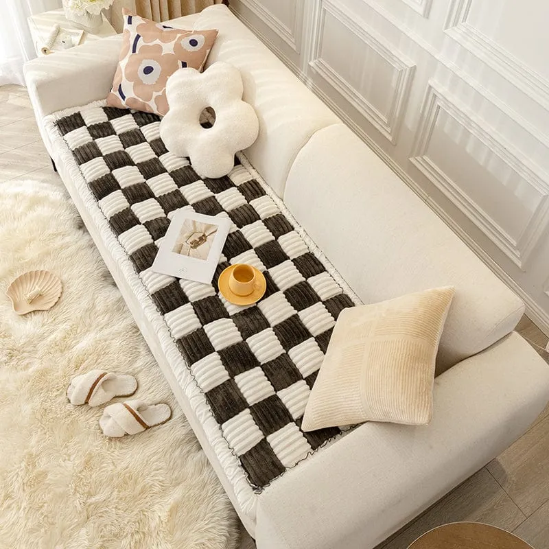 Tapis douillet à carreaux pour chiens et chats
