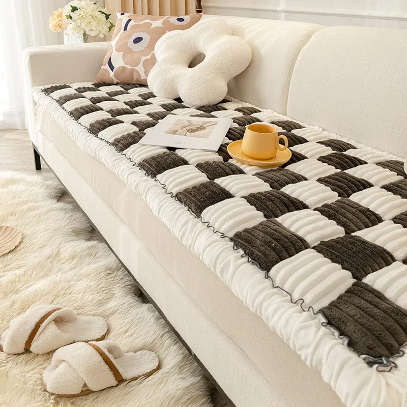 Tapis douillet à carreaux pour chiens et chats
