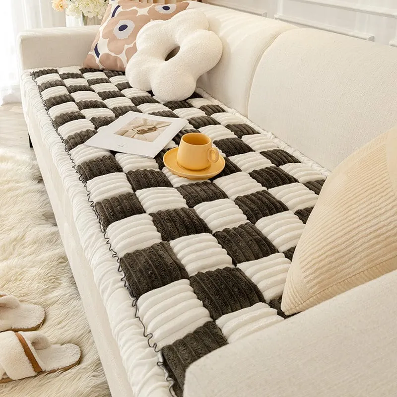 Tapis douillet à carreaux pour chiens et chats