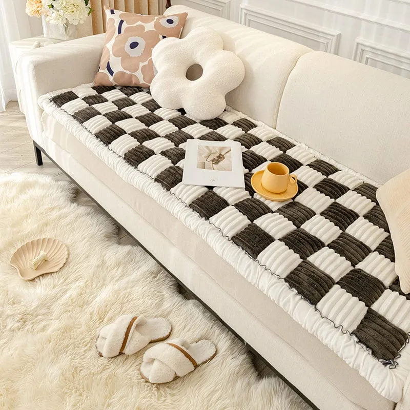 Tapis douillet à carreaux pour chiens et chats