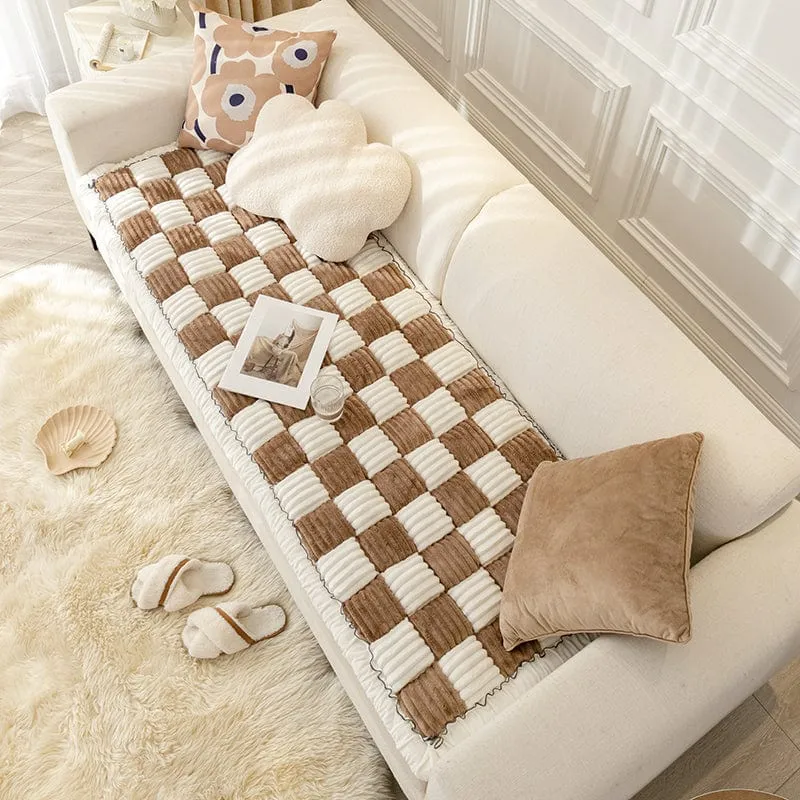 Tapis douillet à carreaux pour chiens et chats