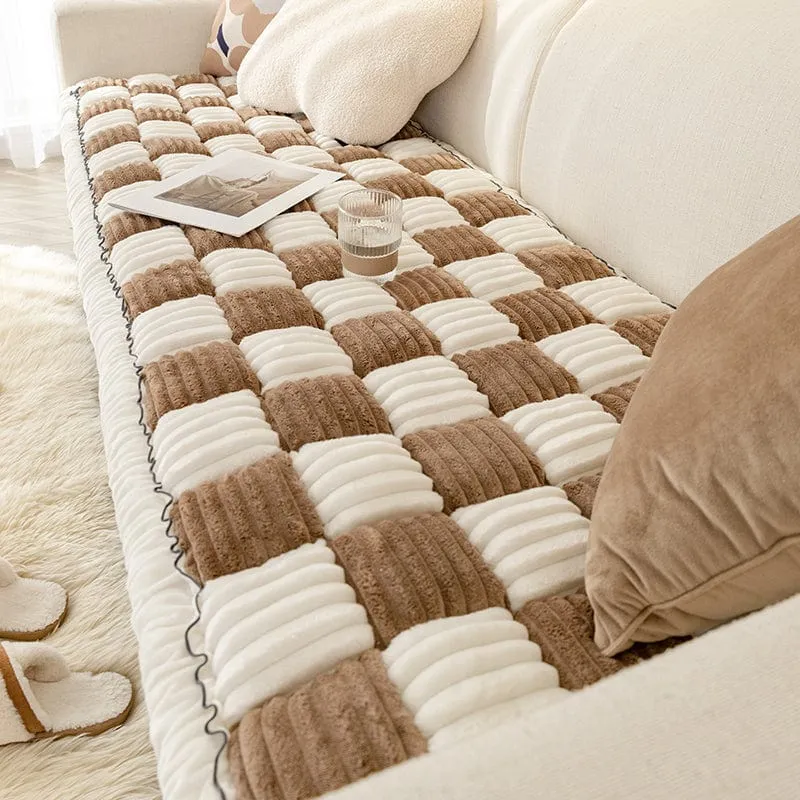 Tapis douillet à carreaux pour chiens et chats