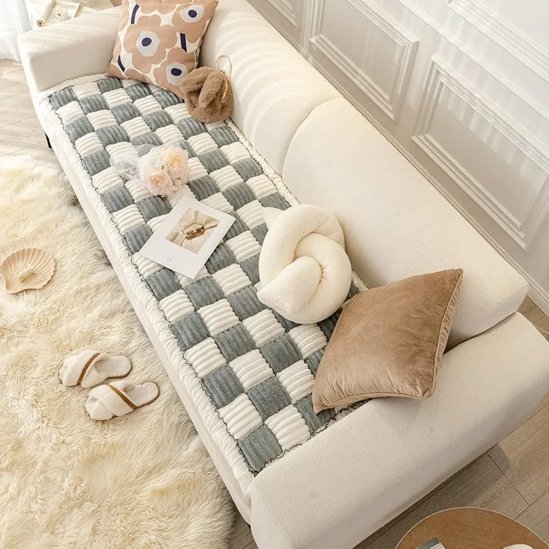 Tapis douillet à carreaux pour chiens et chats