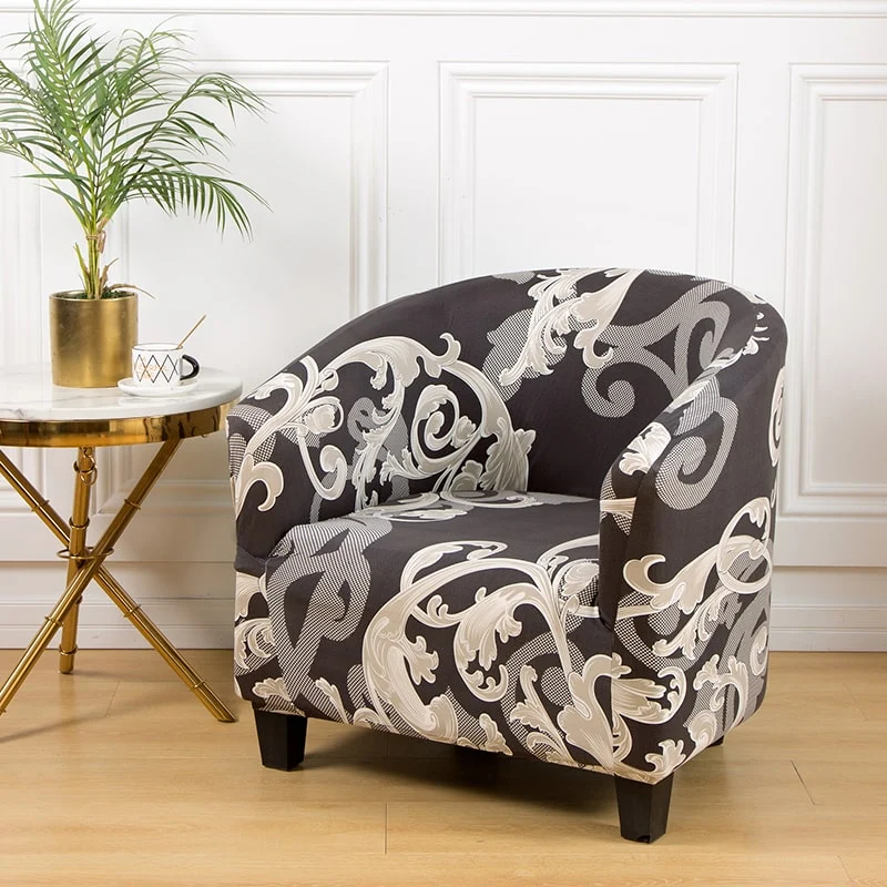 Housse de fauteuil cabriolet Baroque gris et noir