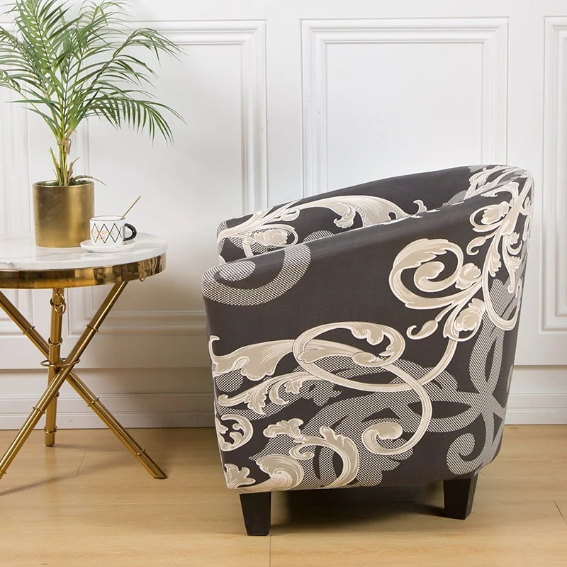 Housse de fauteuil cabriolet Baroque gris et noir
