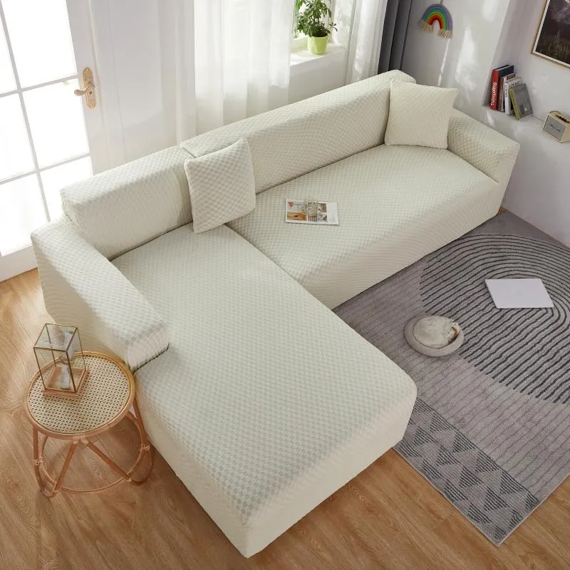 Housse de Canapé d'Angle Microfibre Blanc